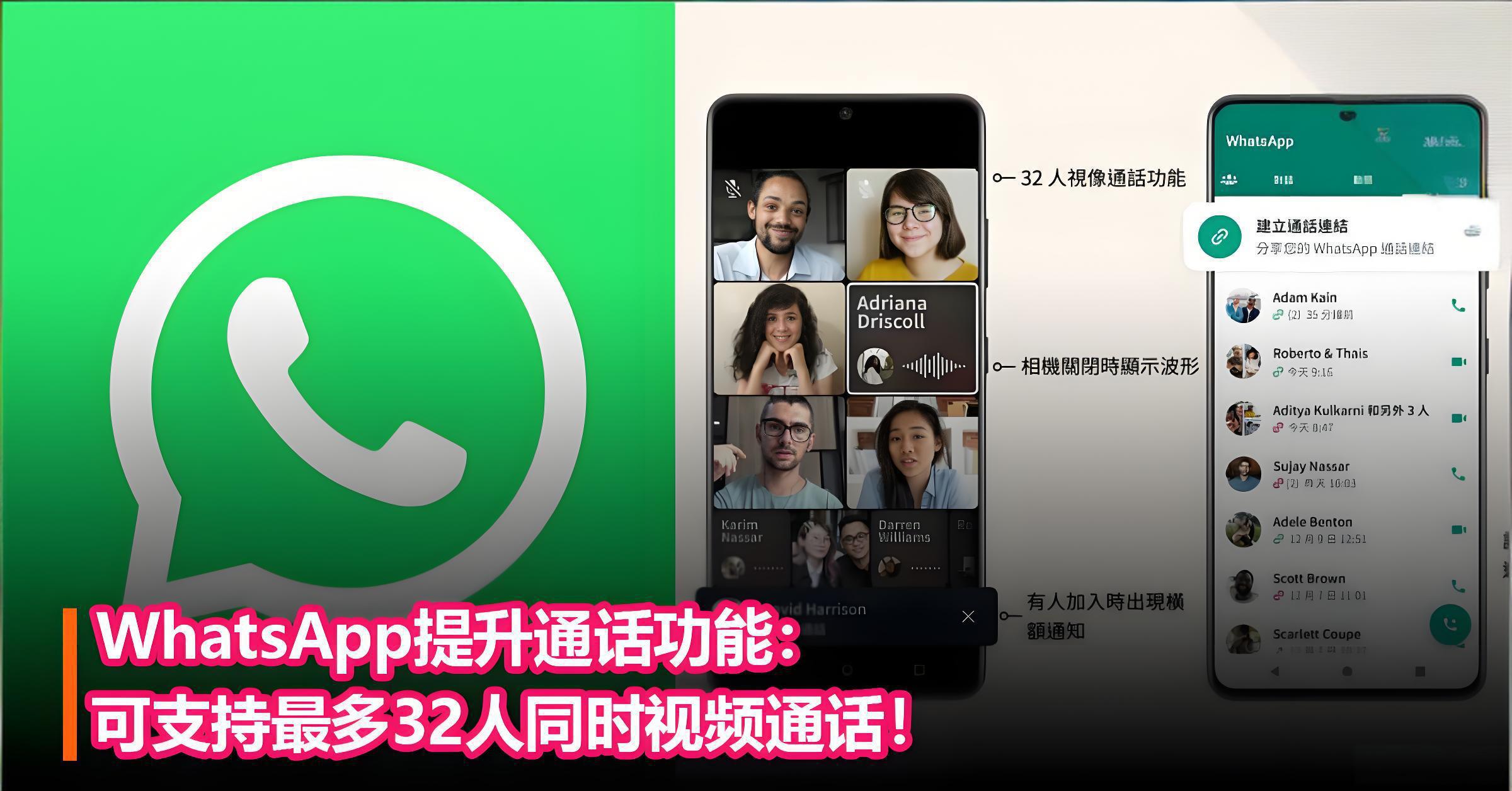 WhatsApp能多人群聊影片嗎？